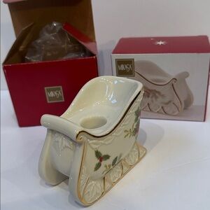 MIKASA (A) Candleholders Holiday Bloom FK026 Poinsettias Holly 2 sold separately